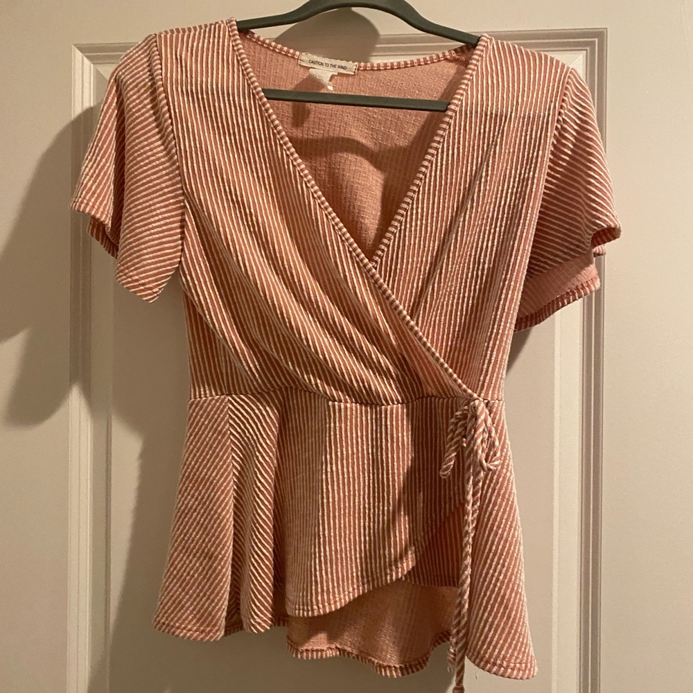 Pink and white striped shirt